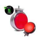 Kit 5 Lanternas Bojuda Foguinho LED Vermelha Cromada 12V 24V