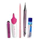 Kit 5 Lapiseira Rosa 0.7 + Grafite + BPX + Vista + Borracha Kit 5 Lapiseira Rosa 0.7 + Grafite + BPX + Vista + Borracha