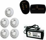 Kit 5 leds 9w luxpool + fonte 5a + controlador luxpool 72w