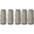 Kit 5 Linhas Ribbon Brilhante Soberano 30 Metros Cada Unidade Crochê Ouro e Prata para Fazer Sousplat, Bolsas, Roupas, Artesanatos e Cestas