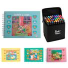 Kit 5 Livro de Colorir Infantil Adulto Capa Dura 120 Canetas