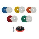 Kit 5 Lixa Diamantada Polir Mármore A Seco Branca Granito Porcelanato Com Suporte Kit 5 Lixa Diamantada Polir Mármore A Seco Branca Granito Porcelanato Com Suporte