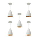 Kit 5 Luminária Pendente Bala Nova Com Interior Cobre Com Fiação 110/220v