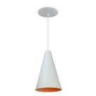 Kit 5 Luminária Pendente Cone Com Interior Laranja Com Fiação 110/220v Kit 5 Luminária Pendente Cone Com Interior Laranja Com Fiação 110/220v