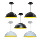 Kit 5 Luminária Pendente Meia Lua 50cm Interior Amarelo Com Fiação 110/220v Kit 5 Luminária Pendente Meia Lua 50cm Interior Amarelo Com Fiação 110/220v