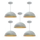 Kit 5 Luminária Pendente Meia Lua 50cm Interior Cobre Com Fiação 110/220v