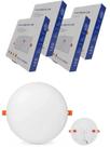 Kit 5 Luminária Plafon Led Borda Infinita 25W Embutir Redondo Bivolt Frio 6500k 17cmx17cm Ilumimax