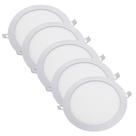 Kit 5 Luminária Plafon LED Redondo Embutir 18W 4000K (520,0042) - Noll LED