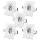 Kit 5 Luminária Spot LED Quadrado 7W - 6.500K Bivolt (520,0005) - Noll LED