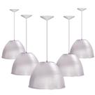Kit 5 Luminárias Prismática Para Galpão Pavilhão Industrial 12 Pol 30cm Cabo 2M