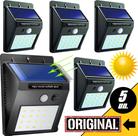 Kit 5 Luminárias Solar Led Branco Iluminação Forte Com Sensor de Presença Movimento Rua Parede Muro Jardim Prova D'água