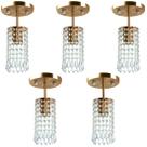 Kit 5 Lustres Clearcrillic Cristal Acrílico Redondo Cobre