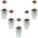 Kit 5 Lustres Pendente De Cristal Acrilico Spark Cobre Kit 5 Lustres Pendente De Cristal Acrilico Spark Cobre