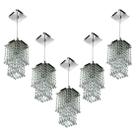 Kit 5 Lustres Pendente De Cristal Acrilico Spark Maravilhoso Kit 5 Lustres Pendente De Cristal Acrilico Spark Maravilhoso