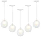 Kit 5 Lustres Pendentes Harmony Bolinha Branco