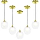 Kit 5 Lustres Pendentes Harmony Bolinha Dourado Kit 5 Lustres Pendentes Harmony Bolinha Dourado
