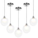kit 5 Lustres Pendentes Harmony Bolinha Escovado
