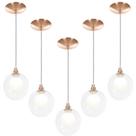 Kit 5 Lustres Pendentes Harmony Bolinha New Cobre
