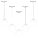 kit 5 Lustres Pendentes Orby Bolinha Branco
