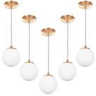 kit 5 Lustres Pendentes Orby Bolinha New Cobre