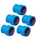 Kit 5 Luva Azul Com Bucha De Latão 3/4''x25mm