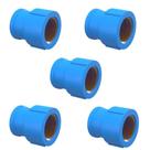 Kit 5 Luva Reducao Soldavel Boca Latao Azul 25mm X 1/2 Tigre