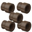 Kit 5 Luva Soldável Com Rosca Roscável PVC Marrom Canos Tubos Água Fria 1” Polegadas 32mm Tigre