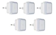 Kit 5 Luz Noturna Abajour Led tomadaSensor Acende Automático