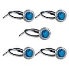 Kit 5 Luzes De Cortesia com Moldura em Inox Led Azul 12v