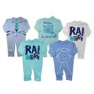 Kit 5 Macacão Bebê Suedine Taylor Estampado Menino e Menina Kit 5 Macacão Bebê Suedine Taylor Estampado Menino e Menina