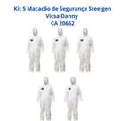 Kit 5 Macacões de Segurança Steelgen Vicsa Danny EPI Proteção CA 20662