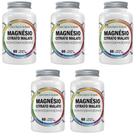 Kit 5 Magnésio Citrato Malato 5x60 cps Flora Nativa Sabor:Sem sabor