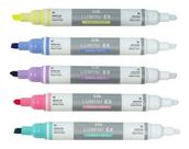 Kit 5 Marca-Texto Ponta Dupla Apagável Lumini EX CIS Colors