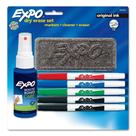 Kit 5 Marcadores para Quadro Branco + Apagador + Limpador