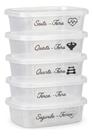 Kit 5 Marmitas Fitness 500ml Empilhavel Lava Loucas Bpa Free