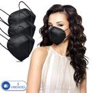Kit 5 Máscaras Descartáveis KN95 PFF2 Preta com Clip Nasal e Elástico Auricular