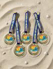 Kit 5 Medalhas Para Beach Tennis Premiação 6cm Com Cordão Premium