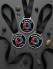 Kit 5 Medalhas Para Karatê Luta De Campeão 50mm Com Fita Preta