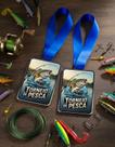 Kit 5 Medalhas Para Pesca De Premiação Torneio para Pescaria Com Fita Azul