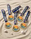 Kit 5 Medalhas Para Vôlei De Praia Premiação 60mm Com Cordão