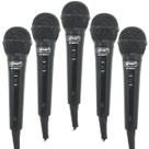 Kit 5 Microfones Dinâmico c/ Fio P10 P2 Cabo 2,8 Metros Karaokê e Caixa de Som Knup KP-M0011 Preto Kit 5 Microfones Dinâmico c/ Fio P10 P2 Cabo 2,8 Metros Karaokê e Caixa de Som Knup KP-M0011 Preto