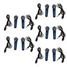 kit 5 Microfones Duplo Dinâmico Profissional C/ Fio Azul kit 5 Microfones Duplo Dinâmico Profissional C/ Fio Azul