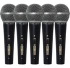 Kit 5 Microfones Vocais Profissionais Com Chave Ht-48 Csr