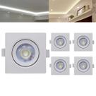 Kit 5 Mini Luminária Led Spot SMD Quadrado De 3w (Branco) De Teto Com Facho Foco De Luz Direcionável De Embutir (Bivolt)