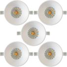 Kit 5 mini spot led redondo embutir recuado 3w branco quente 3000k branco embuled
