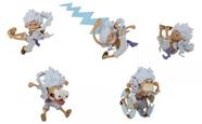 Kit 5 Miniaturas Luffy Gear 5 One Piece Com Base Decorativa