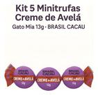 Kit 5 Minitrufas Creme De Avelã Gato Mia 12g Brasil Cacau