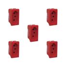 Kit 5 Mod Tomada 2P+T 20A-250V 680161 Vermelho Zeffia Pial