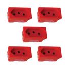 Kit 5 Módulo Tomada 20A 250V Vermelho Borne 615079 Plus Pial