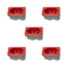 Kit 5 Modulo Tomada 20A Vermelho Borne Parafuso Pial Plus+